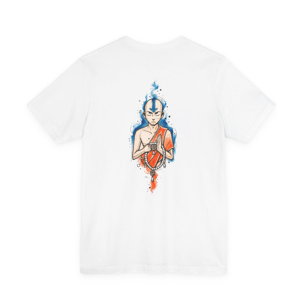 Avatar Aang Waterfire Tee — Animated Monk Illustration T-Shirt