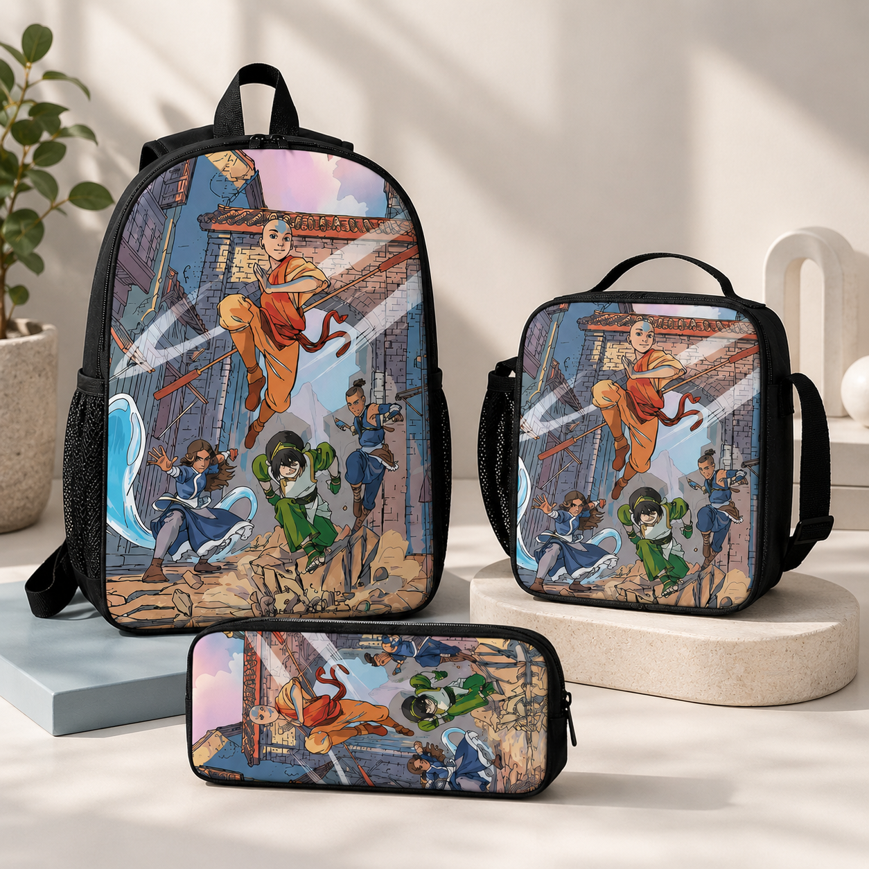 Avatar Aang 3PCS School Backpack Set - Prime Brick Store