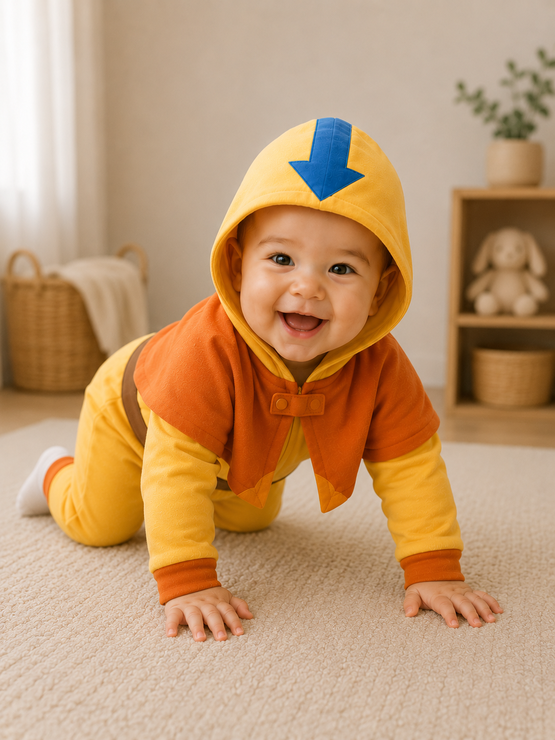 Baby Air Monk Hooded Romper with Cape