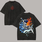 Unisex Avatar: The Last Airbender Fire Nation Washed Oversized Graphic T-Shirt - Prime Brick Store