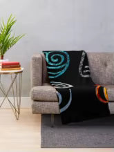 Avatar the Last Airbender Element Symbols Throw Blanket Perfect for Fans Soft Cozy Home Textile Living Room Decor Gift Idea - Prime Brick Store