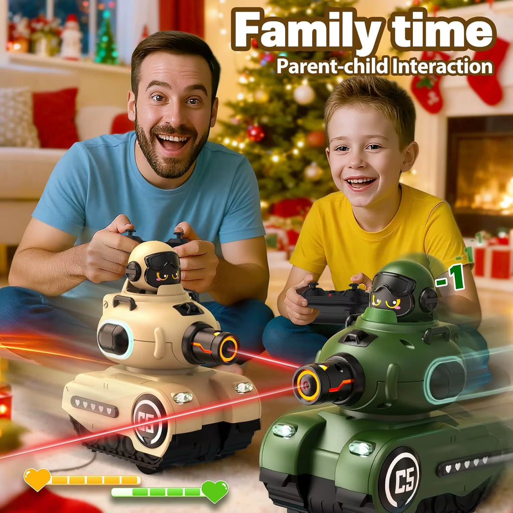 RC Battle Tanks 2‑Pack – Infrared Remote Control Combat Vehicles with Lights & Sounds for Kids - Prime Brick Store