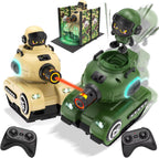 RC Battle Tanks 2‑Pack – Infrared Remote Control Combat Vehicles with Lights & Sounds for Kids - Prime Brick Store