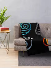 Avatar the Last Airbender Element Symbols Throw Blanket Perfect for Fans Soft Cozy Home Textile Living Room Decor Gift Idea - Prime Brick Store