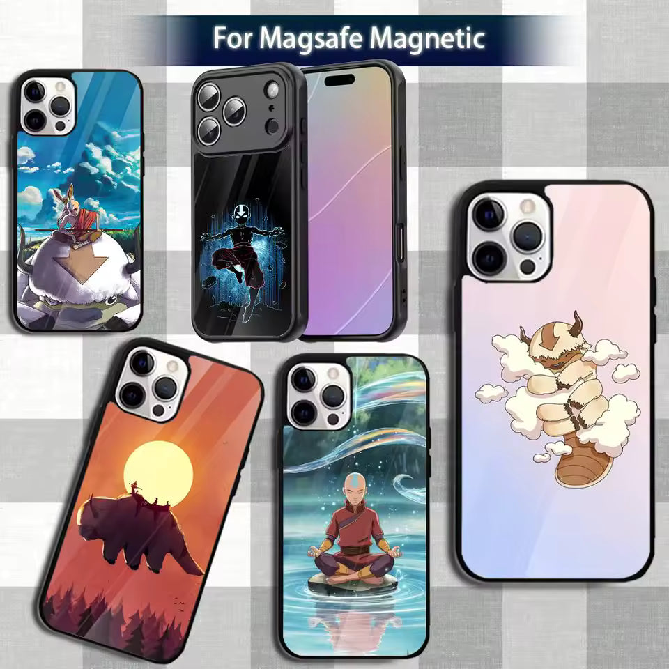 A-Avatar A-Appa AangS Phone Case For iPhone 13,12,15,17,11,16,14,Pro,Max,Plus,Mini,Magsafe,Magnetic Wireless Charging Case - Prime Brick Store