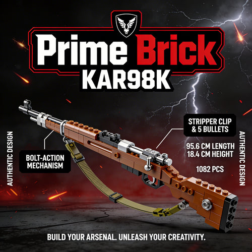 98K Tactical Brick Rifle — Functional Brick Maquette (1206 pieces) - Prime Brick Store