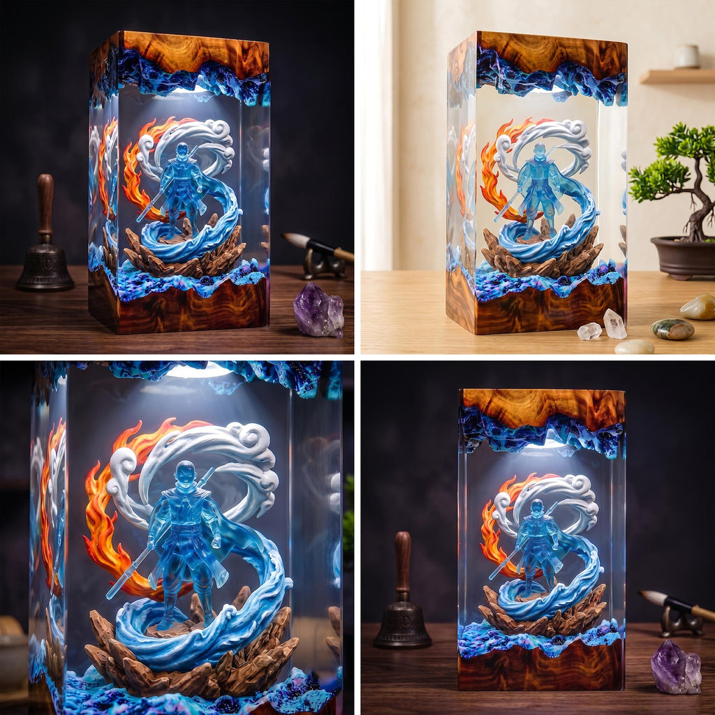Elemental Monk Resin Lamp | Fantasy Night Light