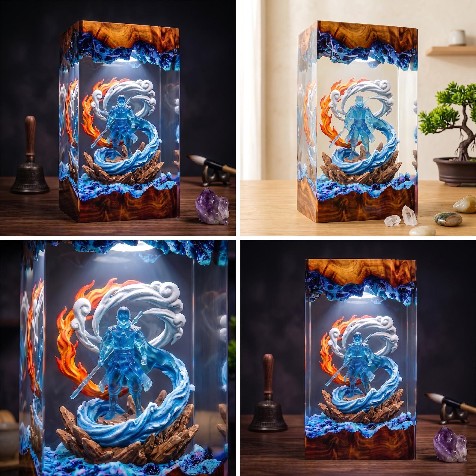 Elemental Monk Resin Lamp | Fantasy Night Light
