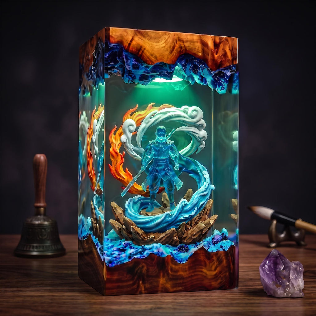 Elemental Monk Resin Lamp | Fantasy Night Light