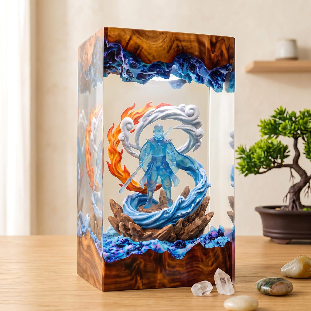 Elemental Monk Resin Lamp | Fantasy Night Light