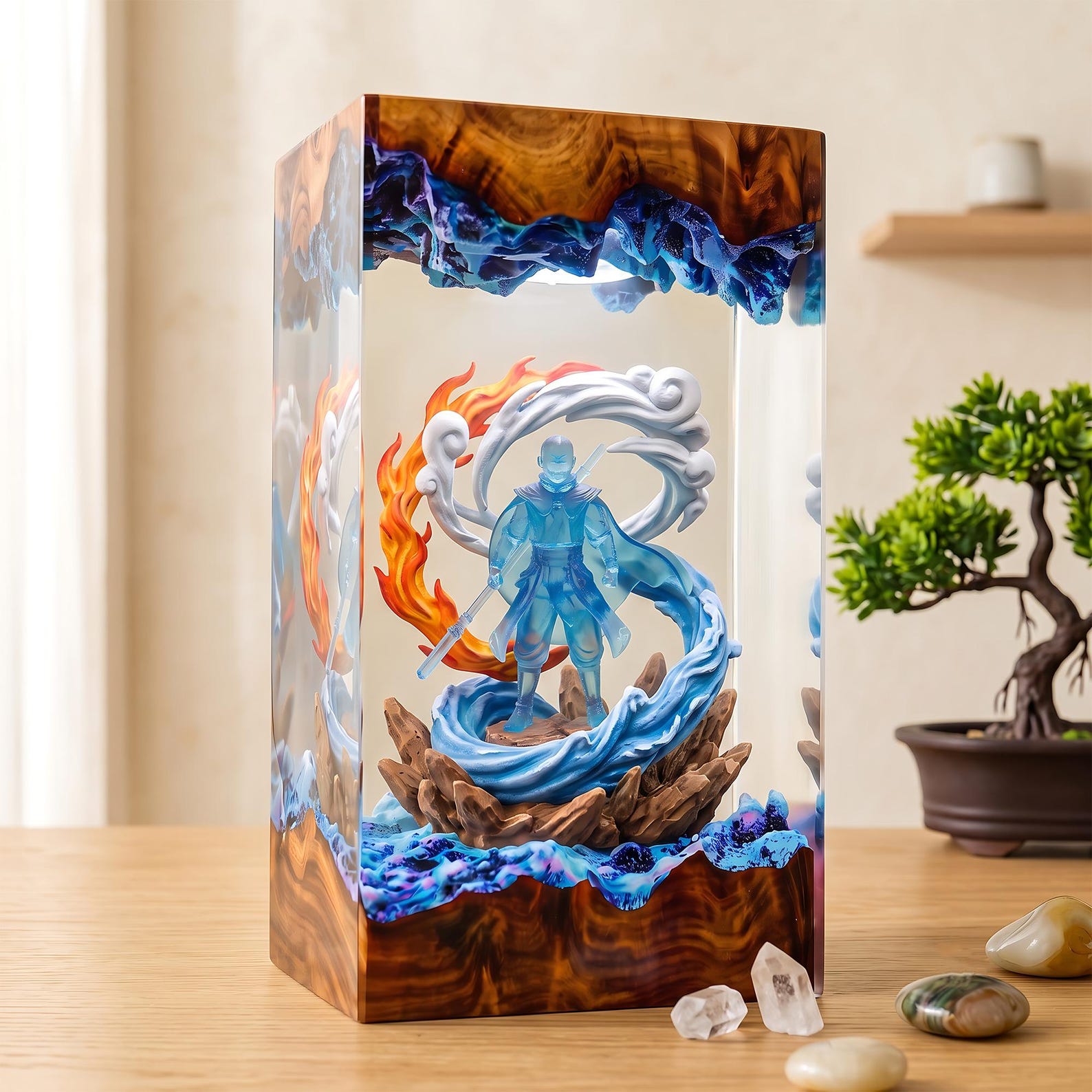 Elemental Monk Resin Lamp | Fantasy Night Light
