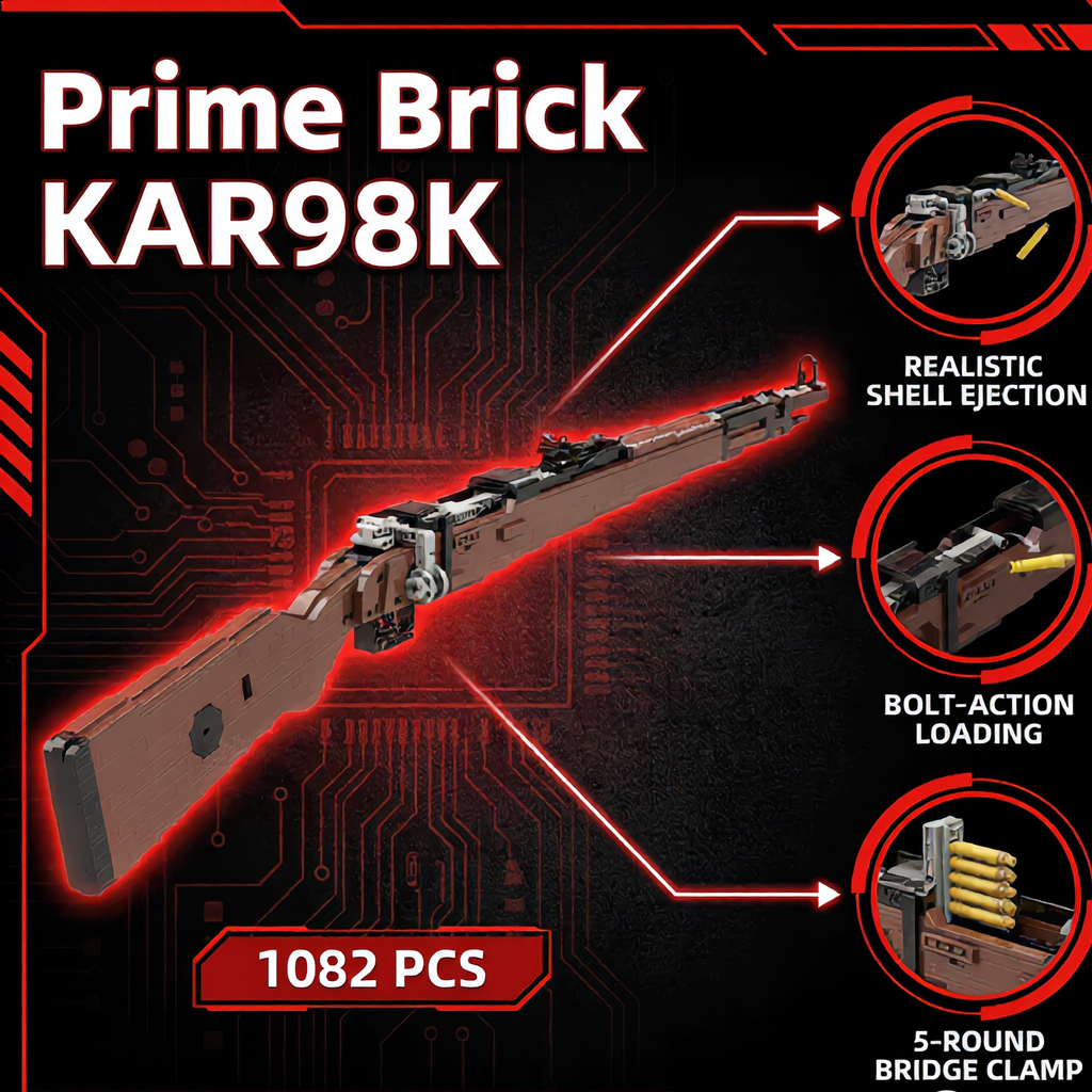 98K Tactical Brick Rifle — Functional Brick Maquette (1206 pieces) - Prime Brick Store